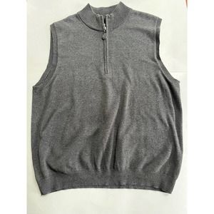 Walter Hagen Golf Sweater Vest Gray Size Large Half Zip